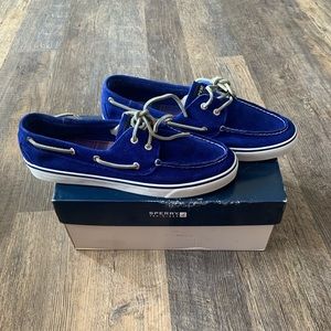 Cobalt Blue Suede Sperry Boat Shoes